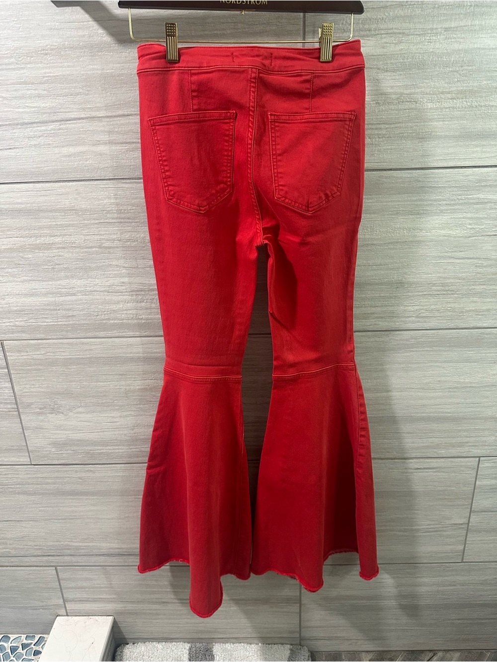 Free People Red Float on Flare bellbottom jeans - Picture 3 of 6